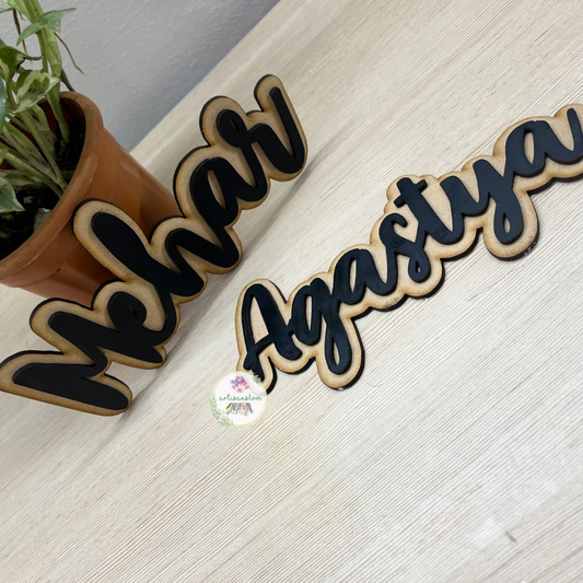 3D Wooden Name Plate