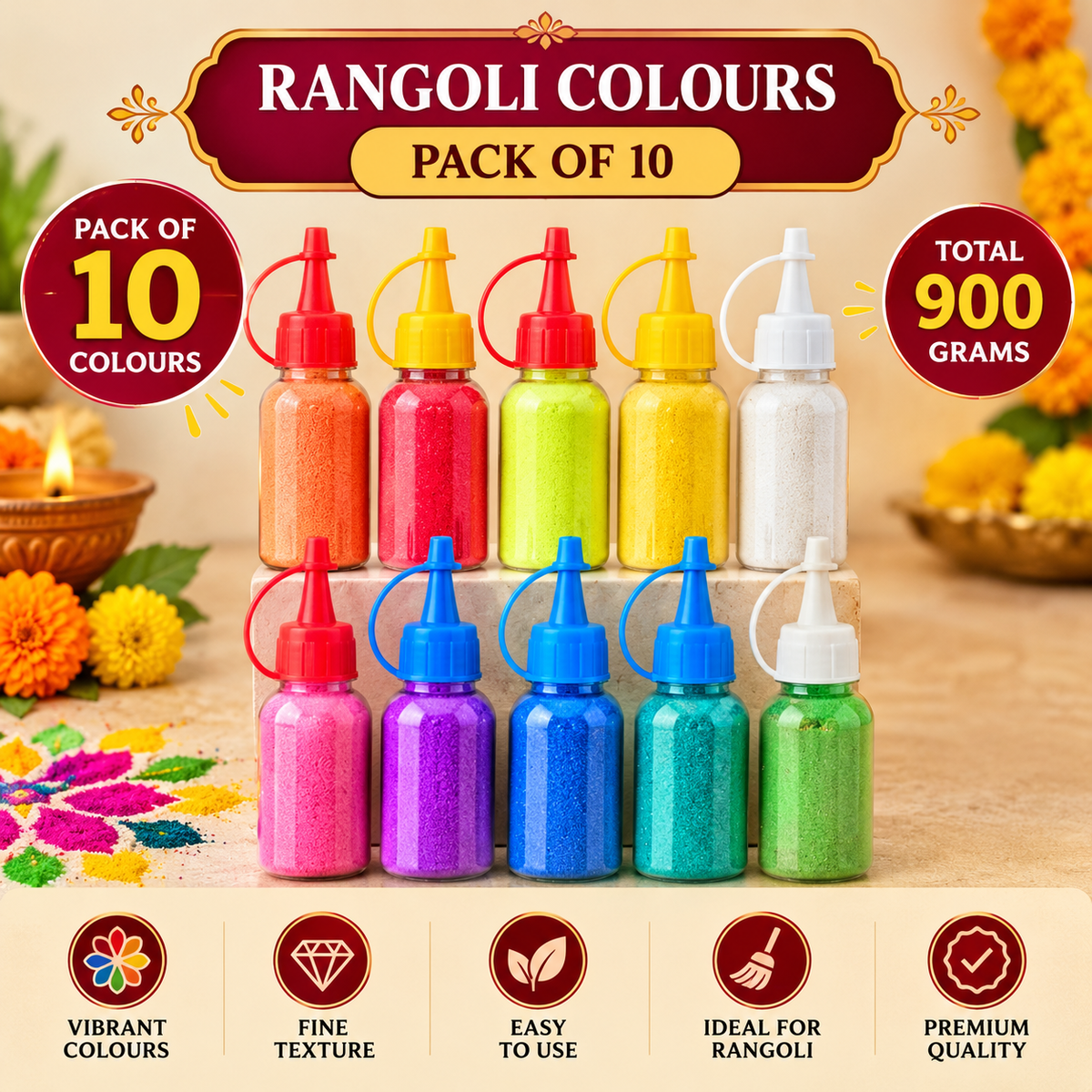 Rangoli Colours – Pack of 10