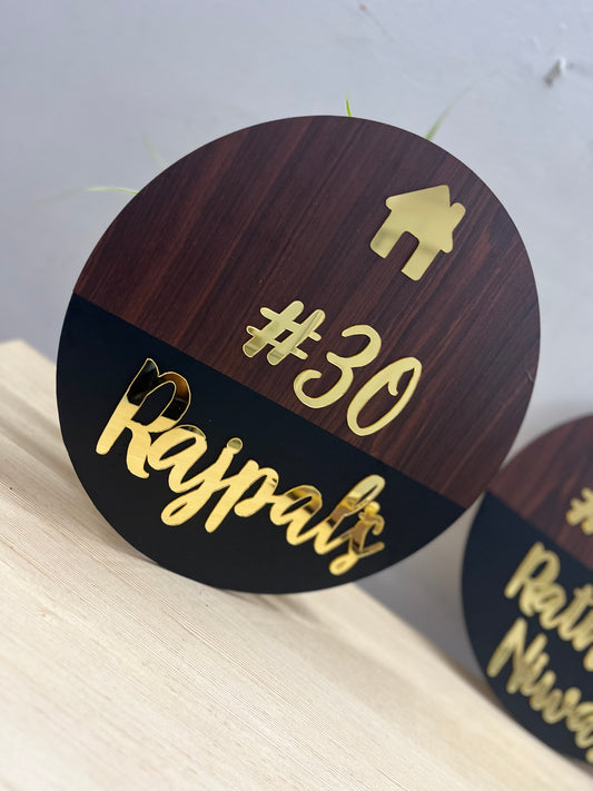 Wooden House Name plate