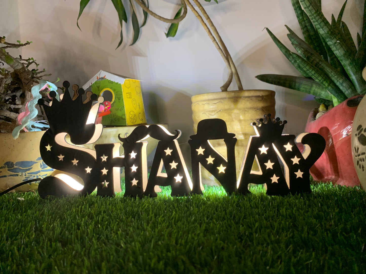 LED Name cutout Table Lamp