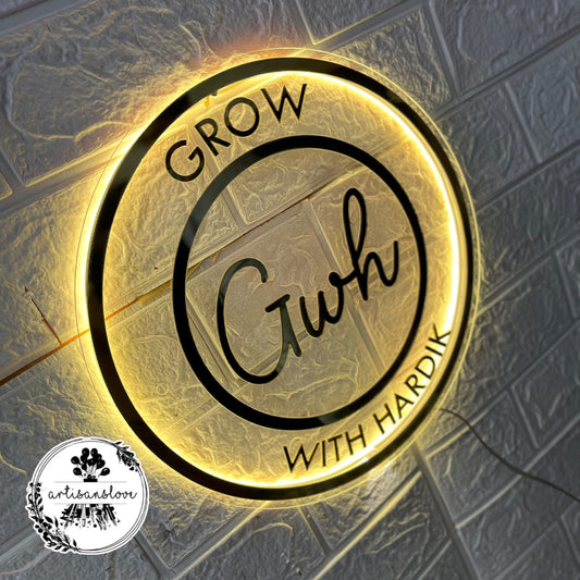 Logo round LED name plate