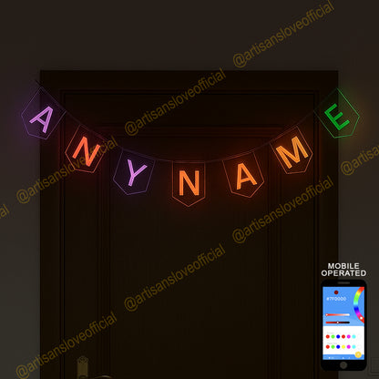 Mobile Operated Name Banner - Colour Changing