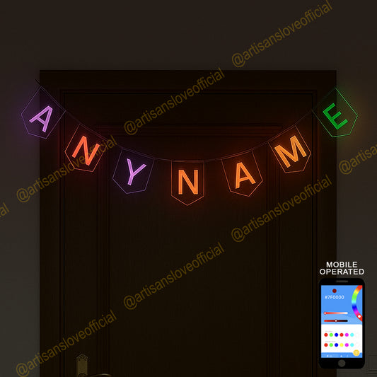 Mobile Operated Name Banner - Colour Changing