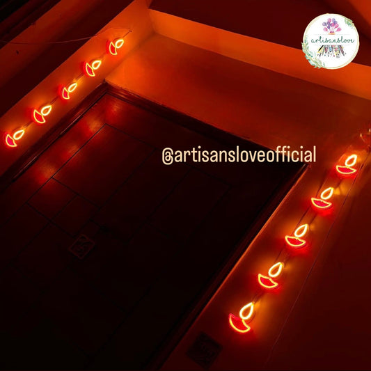 Neon Diya Toran Latkan : Set of 2 Strips