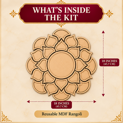 Rangoli Stencil 2 | 18 x18 inch | Reusable