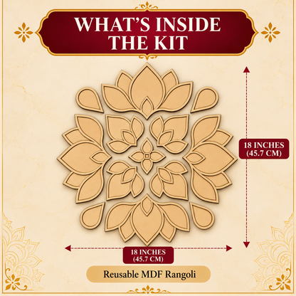 Rangoli Stencil 1 | 18 x18 inch | Reusable
