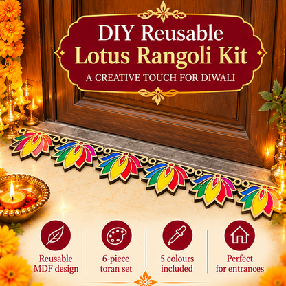 Rangoli Stencil 3 | Set of 6 lotus | Reusable