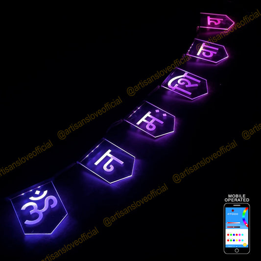 Mobile Operated Om Namah Shivay Banner - Colour Changing