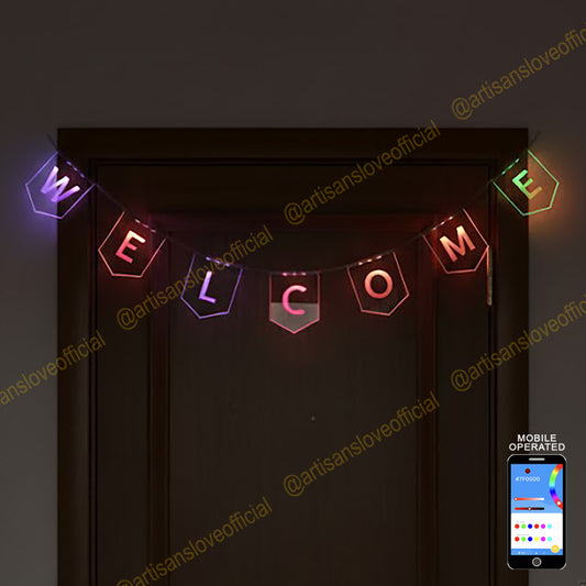 Mobile Operated WELCOME Banner - Colour Changing